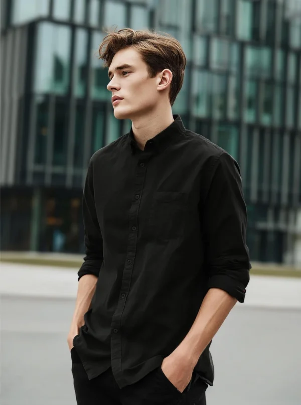 Urbano Fashion Men Regular Fit Solid Spread Collar Casual Shirt