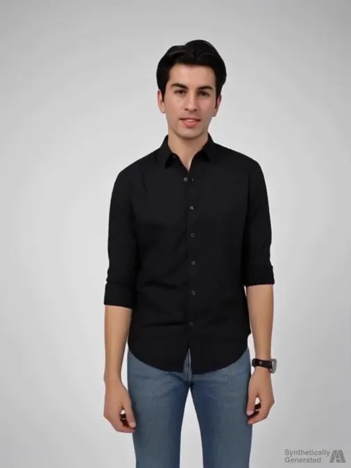 Urbano Fashion Men Regular Fit Solid Spread Collar Casual Shirt